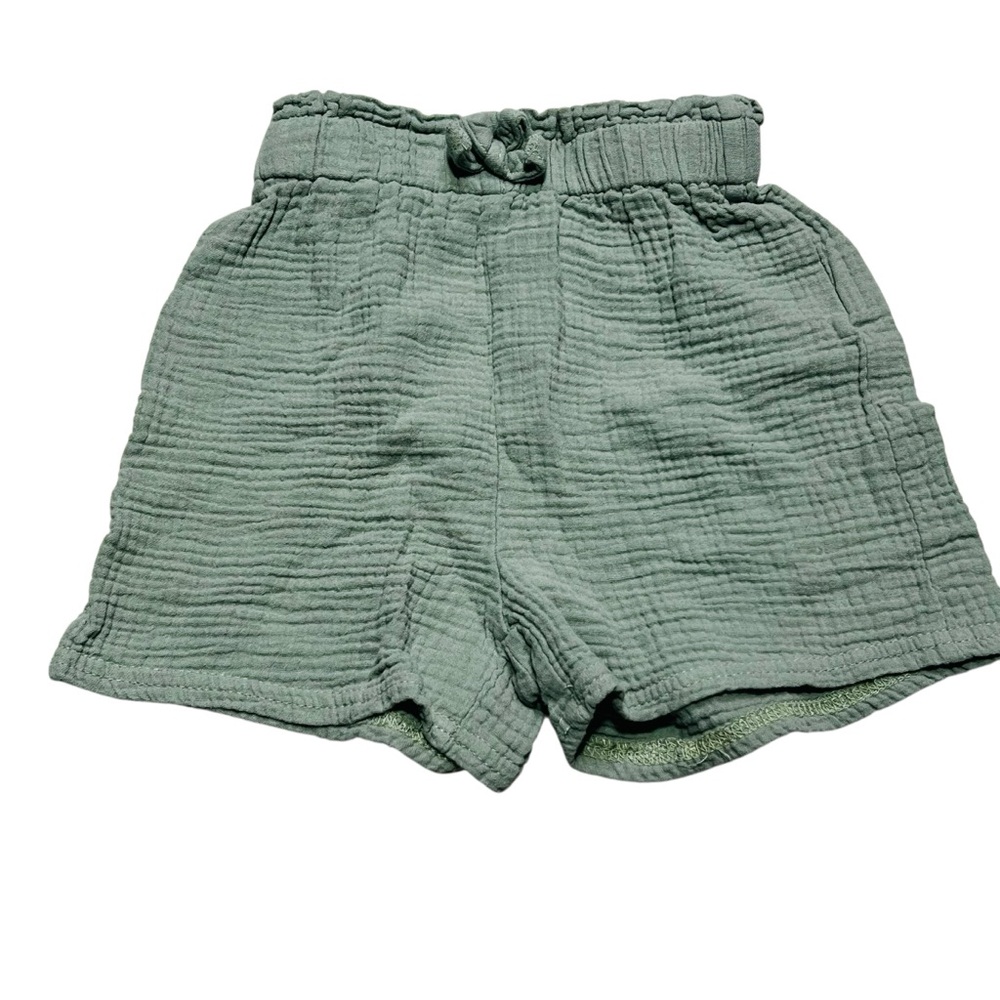 Kids Green Crepe‎ Fabric Gauze Shorts